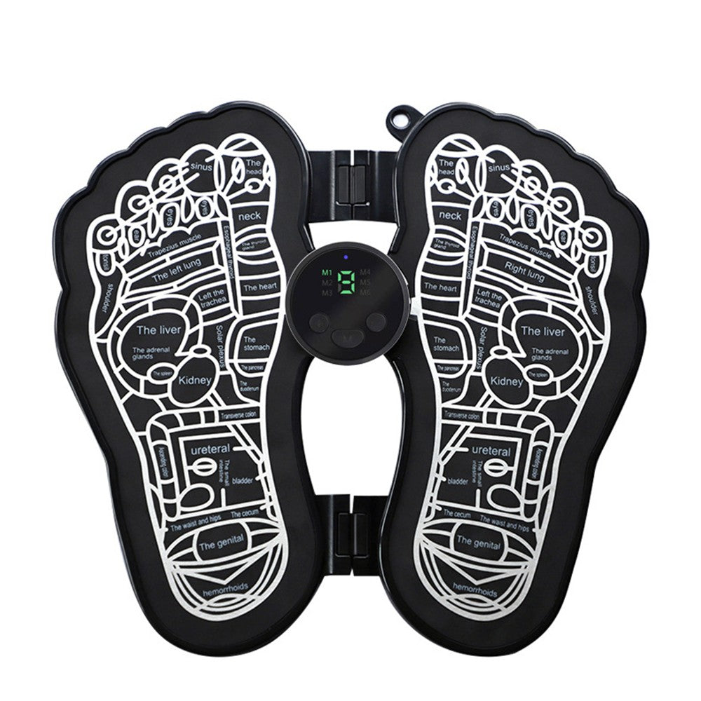 Electric Foot Massager Mat Blood Circulation Leg Muscle Stimulator - Black
