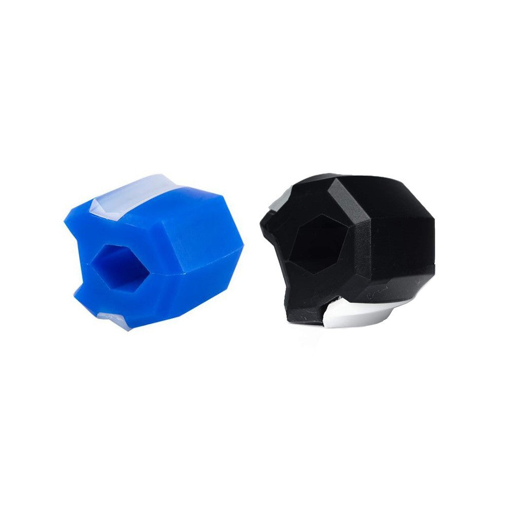 2Pcs Jaw Exerciser Silicone Jawline Shaper Facial Exerciser - Black+Blue
