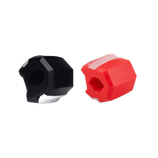 2Pcs Jaw Exerciser Silicone Jawline Shaper Facial Exerciser - Black+Red