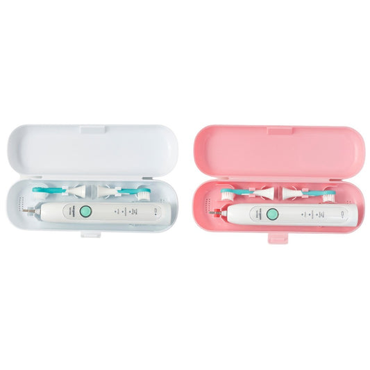 2Pcs Travel Portable Electric Toothbrush Case - Pink+White