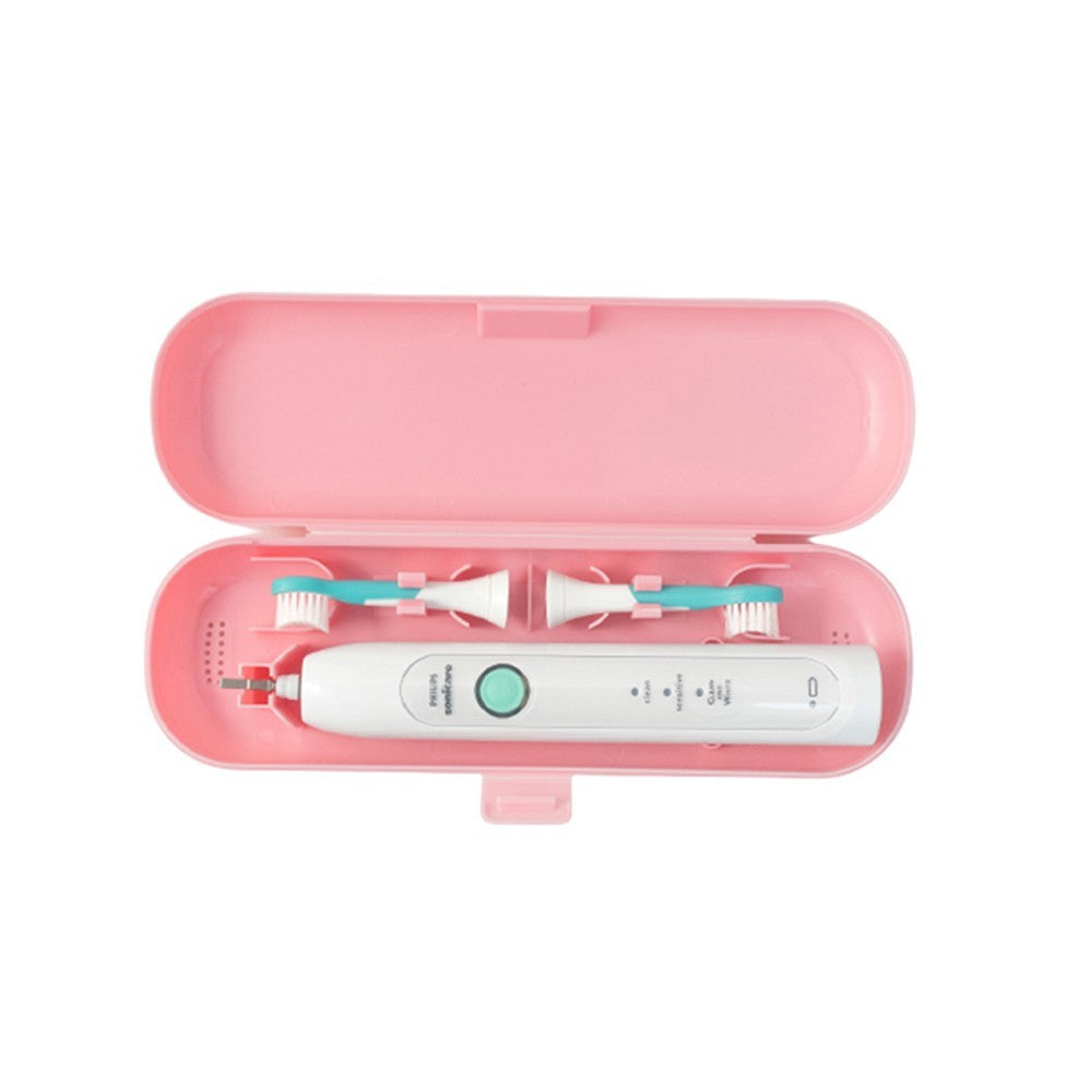2Pcs Travel Portable Electric Toothbrush Case - Pink+White