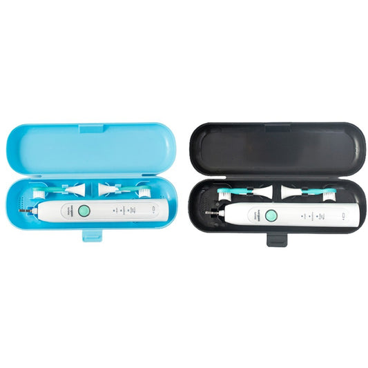 2Pcs Travel Portable Electric Toothbrush Case - Black+Blue