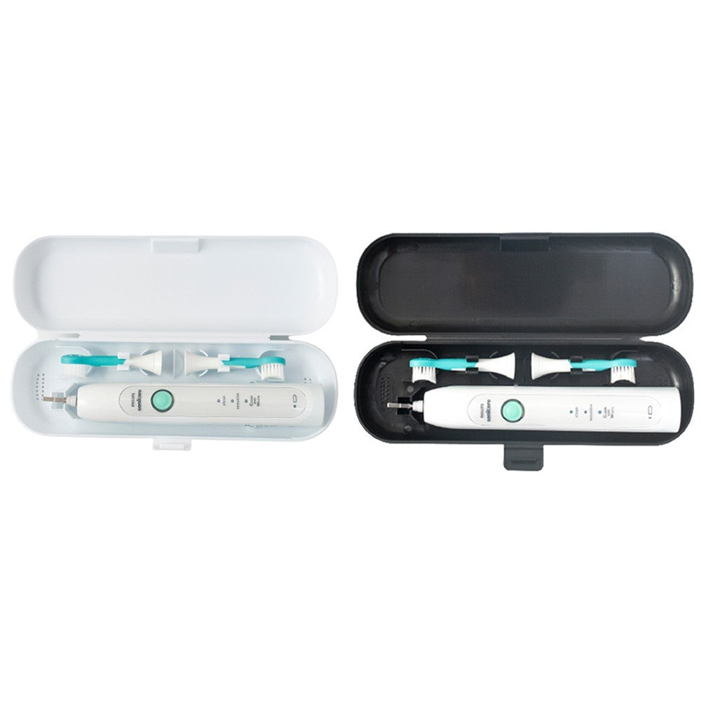2Pcs Travel Portable Electric Toothbrush Case - Black+White