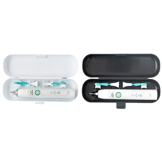 2Pcs Travel Portable Electric Toothbrush Case - Black+White