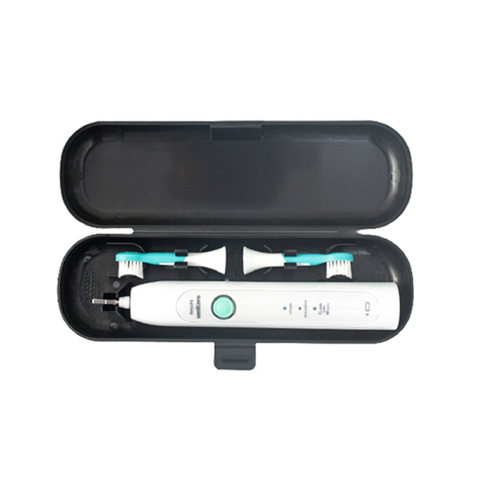 2Pcs Travel Portable Electric Toothbrush Case - Black+White