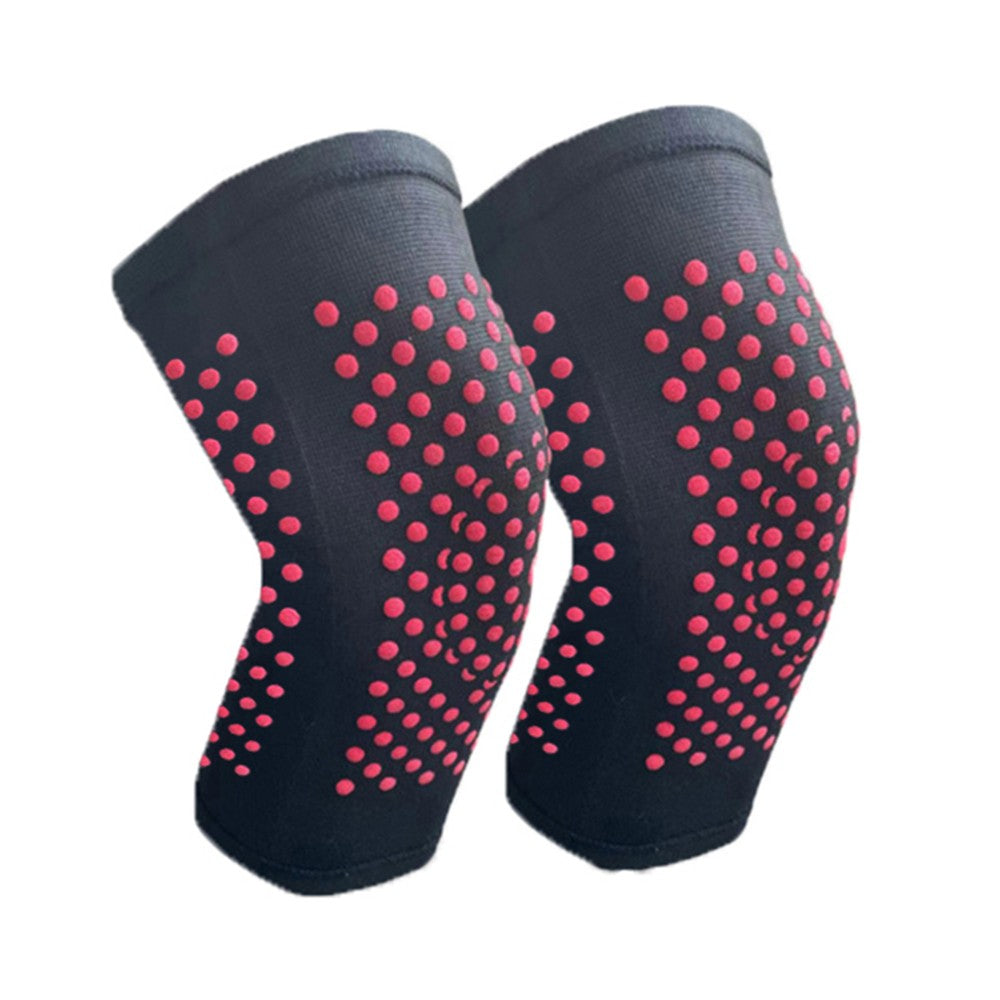2 Pairs of Double-Sided Self-Heating Knee Pads Knee Support - Black+Grey - L