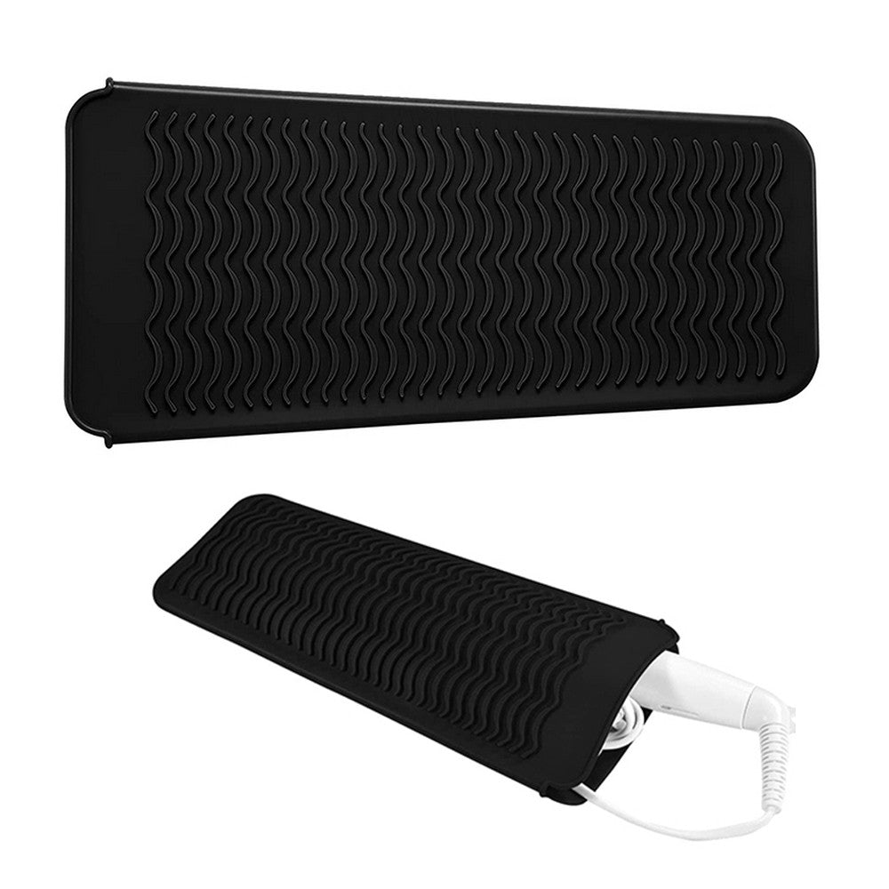 1Pc Heat Resistant Mat Pouch for Curling Irons - Black