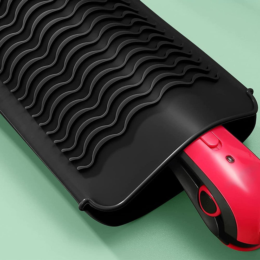 1Pc Heat Resistant Mat Pouch for Curling Irons - Black