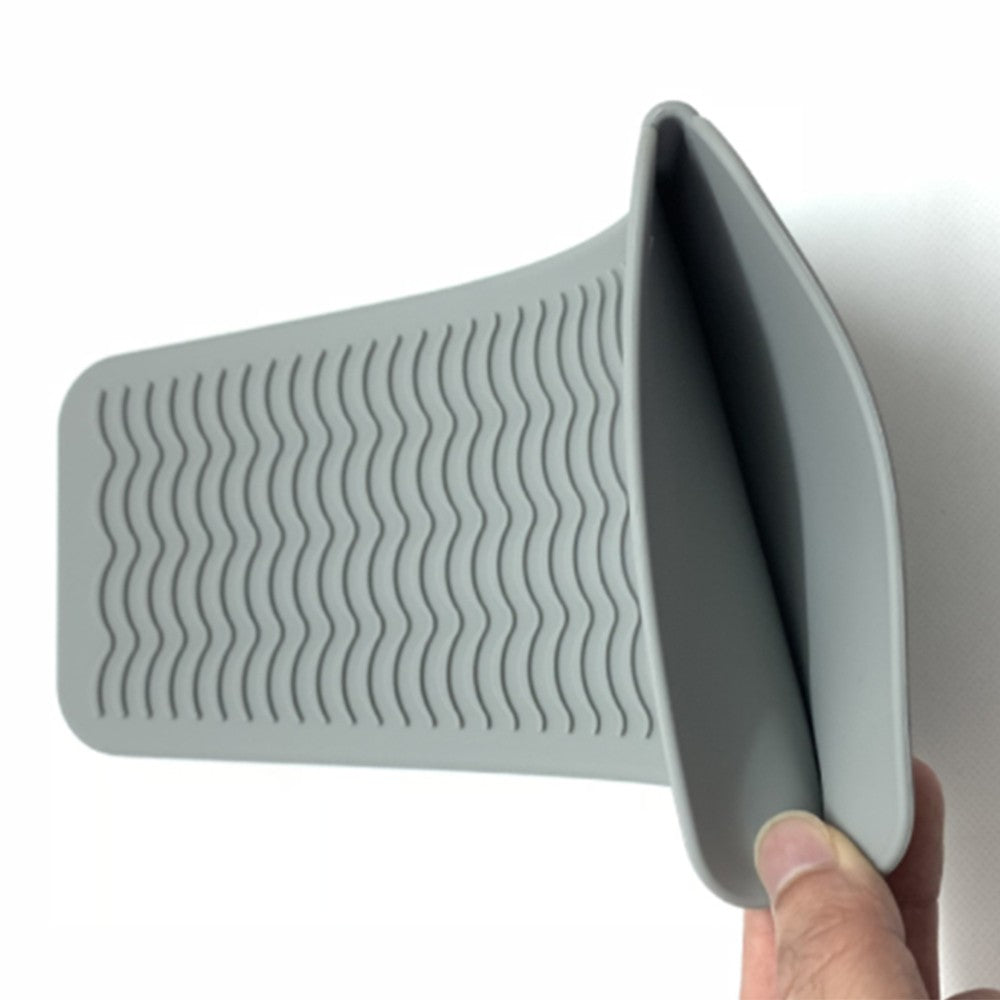 2Pcs Heat Resistant Mat Pouch for Curling Irons - Black+Grey