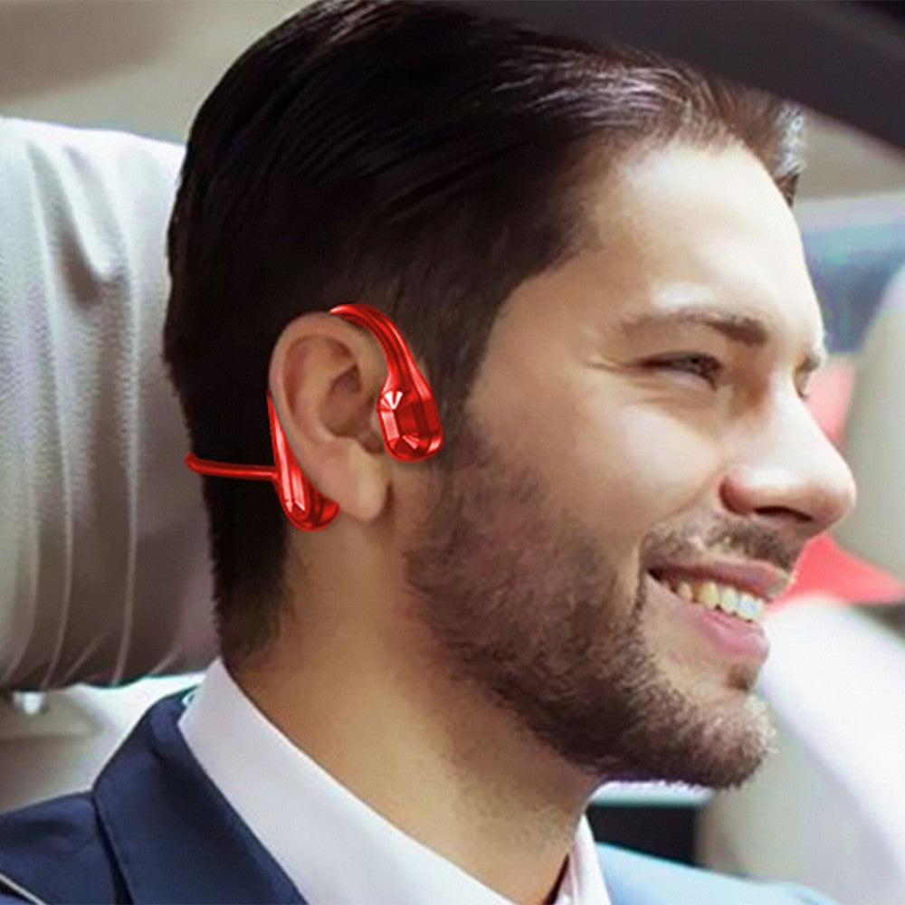 Bone Conduction Bluetooth Earphones - Red