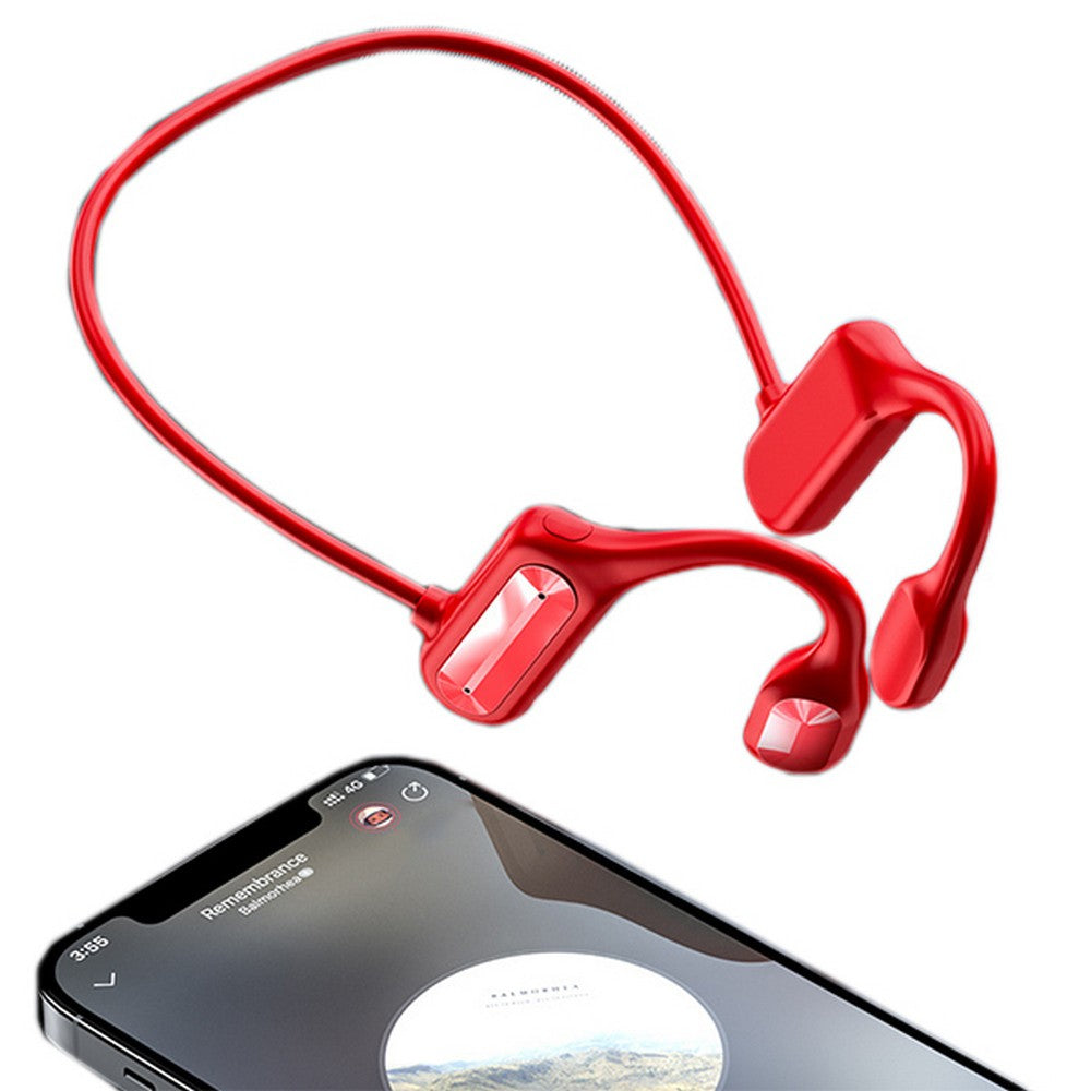 Bone Conduction Bluetooth Earphones - Red