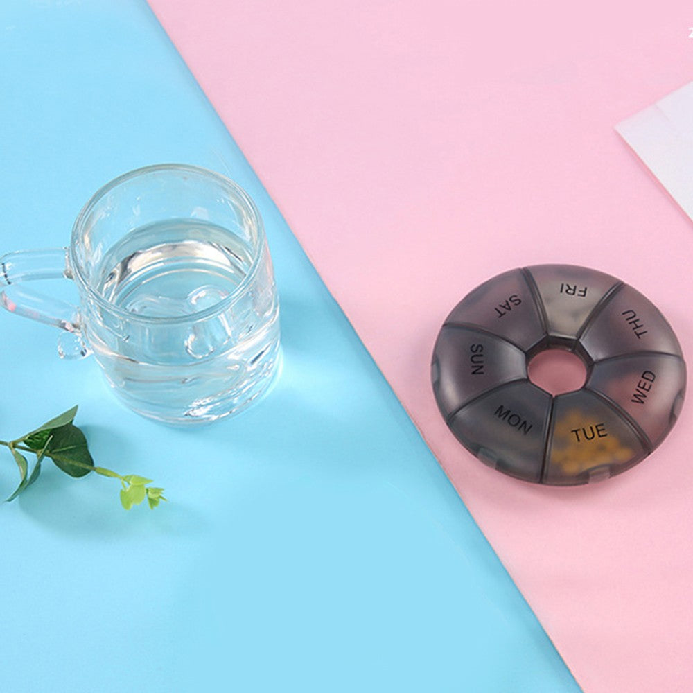 Weekly Pill Organizer Portable Travel 7 Day Pill Case Daily Pill Box Dispenser Medicine Planner Black