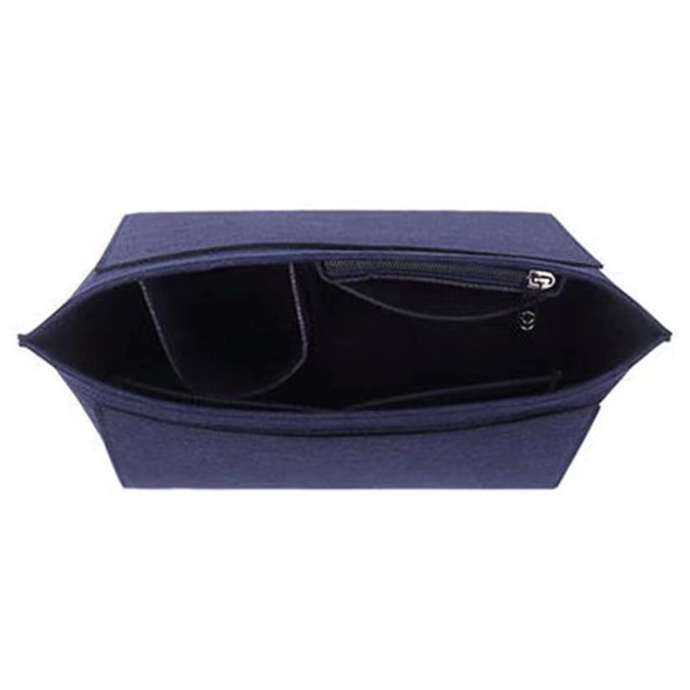 Felt Purse Handbag Organizer Insert Tote Bag Organizer Liner Bag - Navy Blue - L