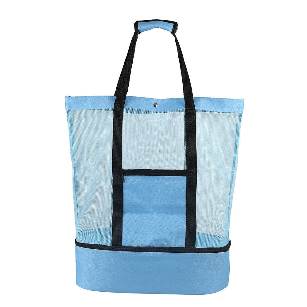 Beach Bag with Insulated Cooler - Sky Blue