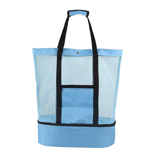 Beach Bag with Insulated Cooler - Sky Blue