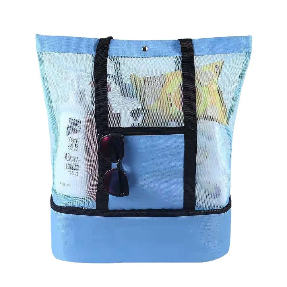 Beach Bag with Insulated Cooler - Sky Blue
