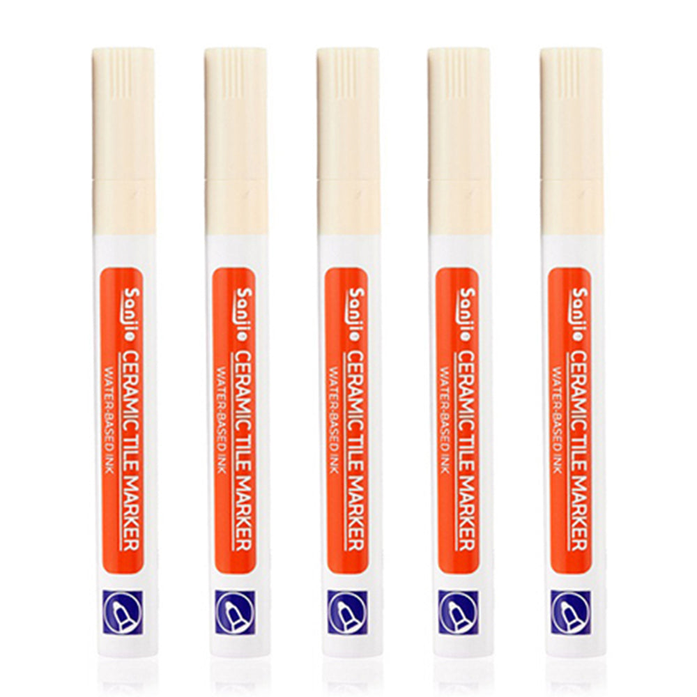 5Pcs Grout Tile Repair Pen Grout Pen Tile Paint Marker Grout Colorant Pens Beige