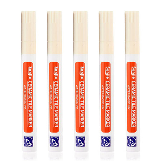 5Pcs Grout Tile Repair Pen Grout Pen Tile Paint Marker Grout Colorant Pens Beige