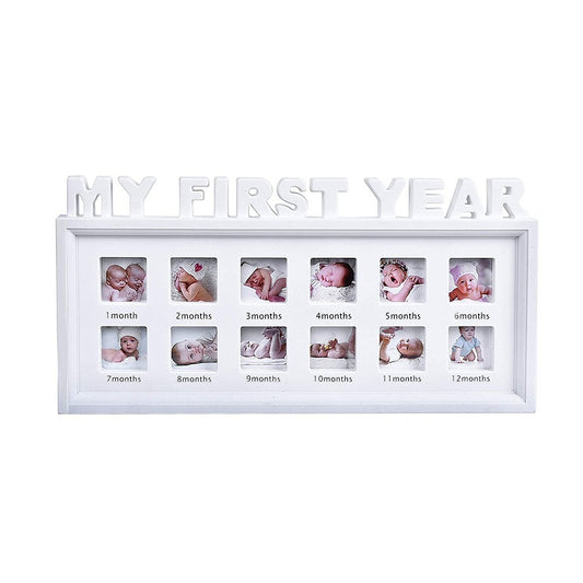 My First Year Baby Keepsake Frame - White