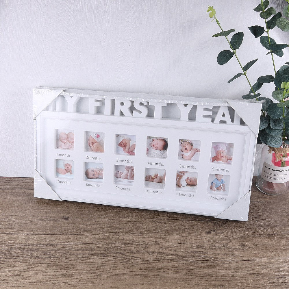 My First Year Baby Keepsake Frame - White