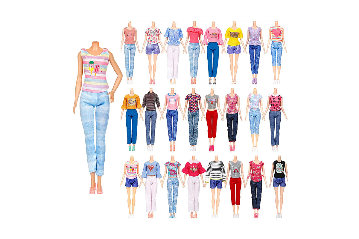 50Pcs Doll Clothes and Accessories Set DIY Dollhouse Toy Accessories Random Color Christmas Birthday Gift for Girls