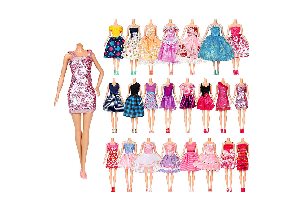 50Pcs Doll Clothes and Accessories Set DIY Dollhouse Toy Accessories Random Color Christmas Birthday Gift for Girls