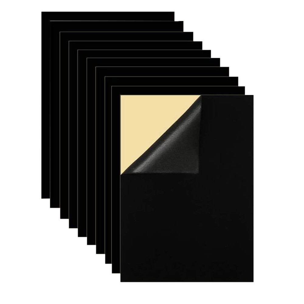 10Pcs Self-Adhesive Felt Fabric Sheets Sticky Backing Velvet Liner - Black
