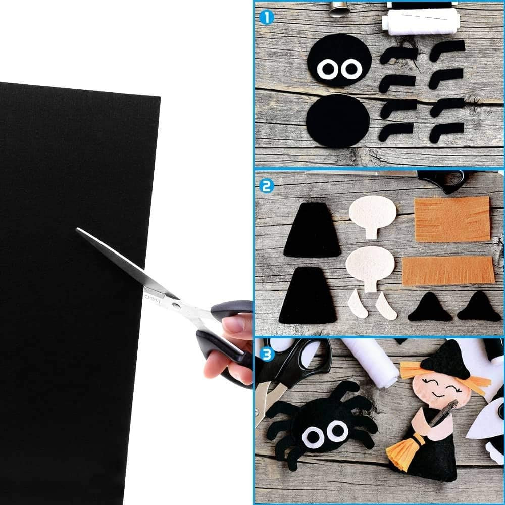 10Pcs Self-Adhesive Felt Fabric Sheets Sticky Backing Velvet Liner - Black