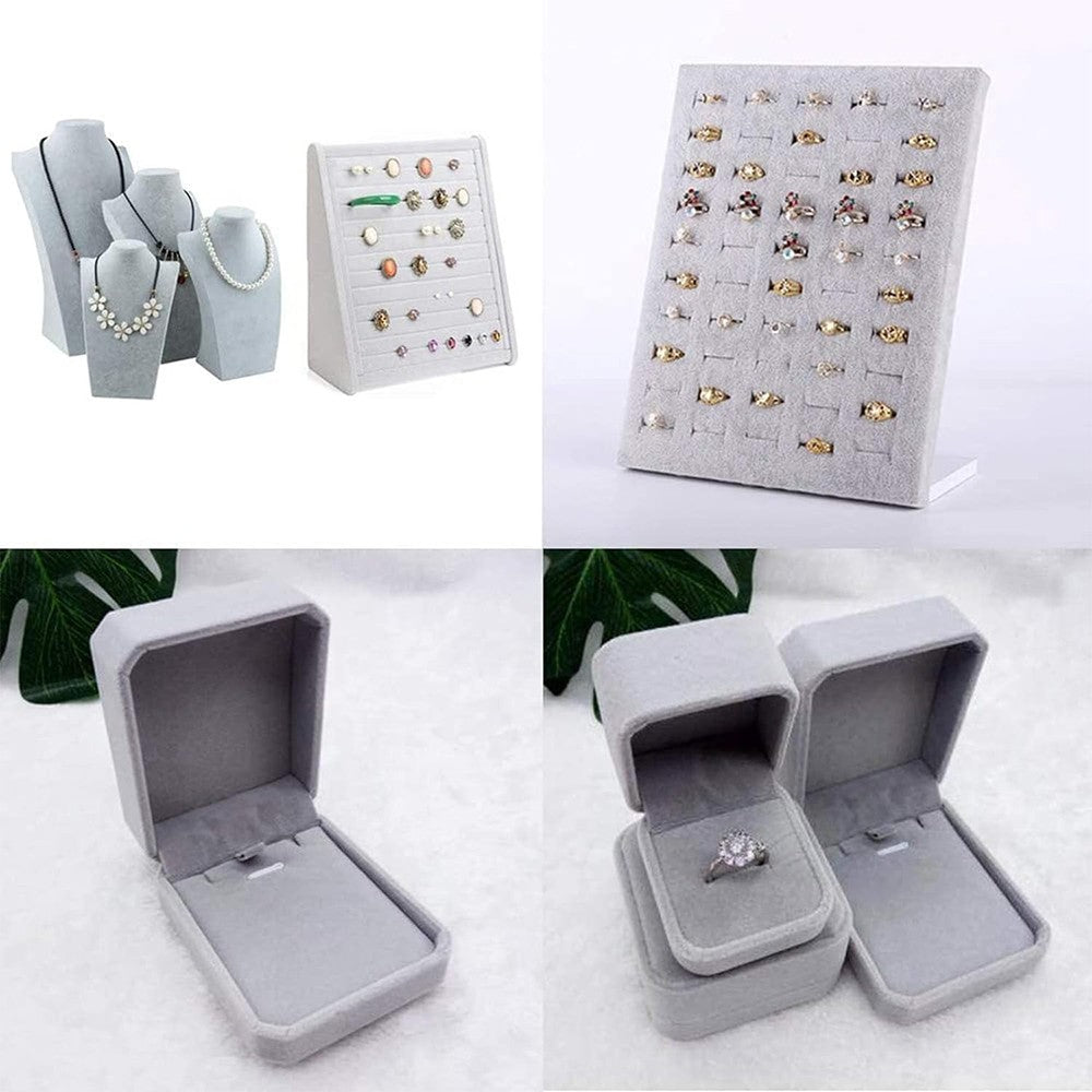 10Pcs Self-Adhesive Felt Fabric Sheets Sticky Backing Velvet Liner - Grey