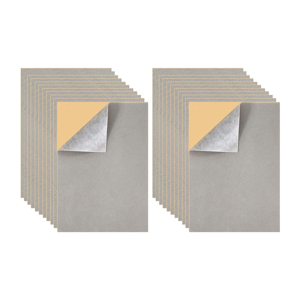 20Pcs Self-Adhesive Felt Fabric Sheets Sticky Backing Velvet Liner - Grey