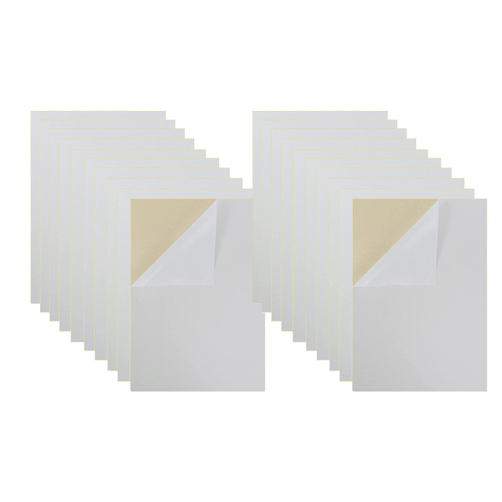 20Pcs Self-Adhesive Felt Fabric Sheets Sticky Backing Velvet Liner - White