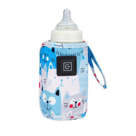 Portable Baby Bottle Milk Warmer with 3 Temperature Settings - Blue