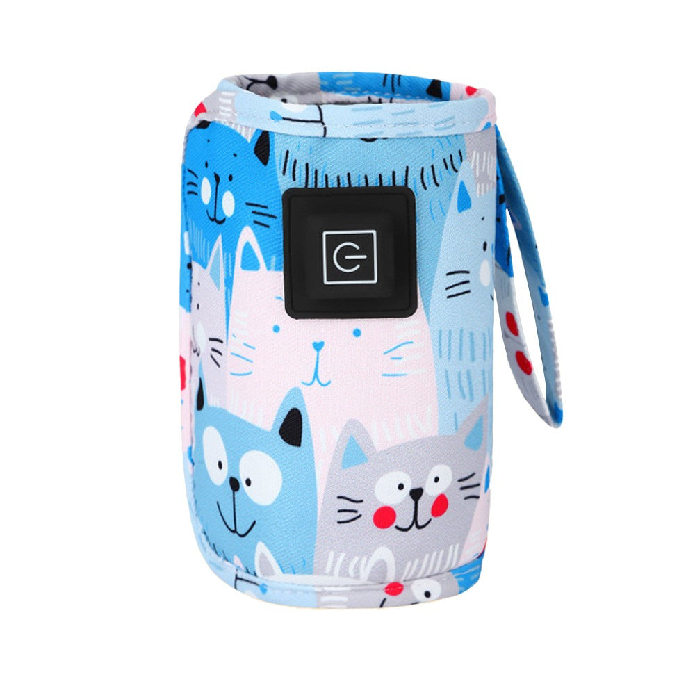 Portable Baby Bottle Milk Warmer with 3 Temperature Settings - Blue