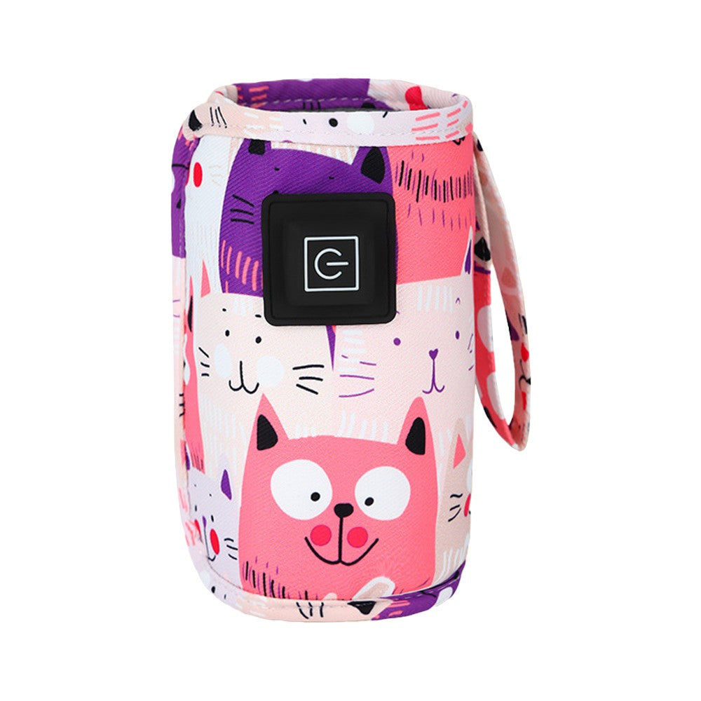 Portable Baby Bottle Milk Warmer with 3 Temperature Settings - Pink