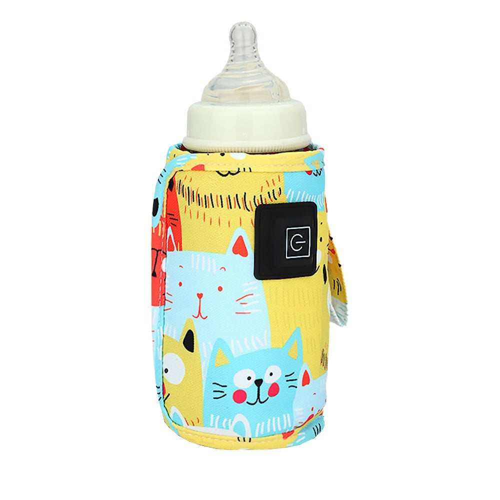 Portable Baby Bottle Milk Warmer with 3 Temperature Settings - Yellow