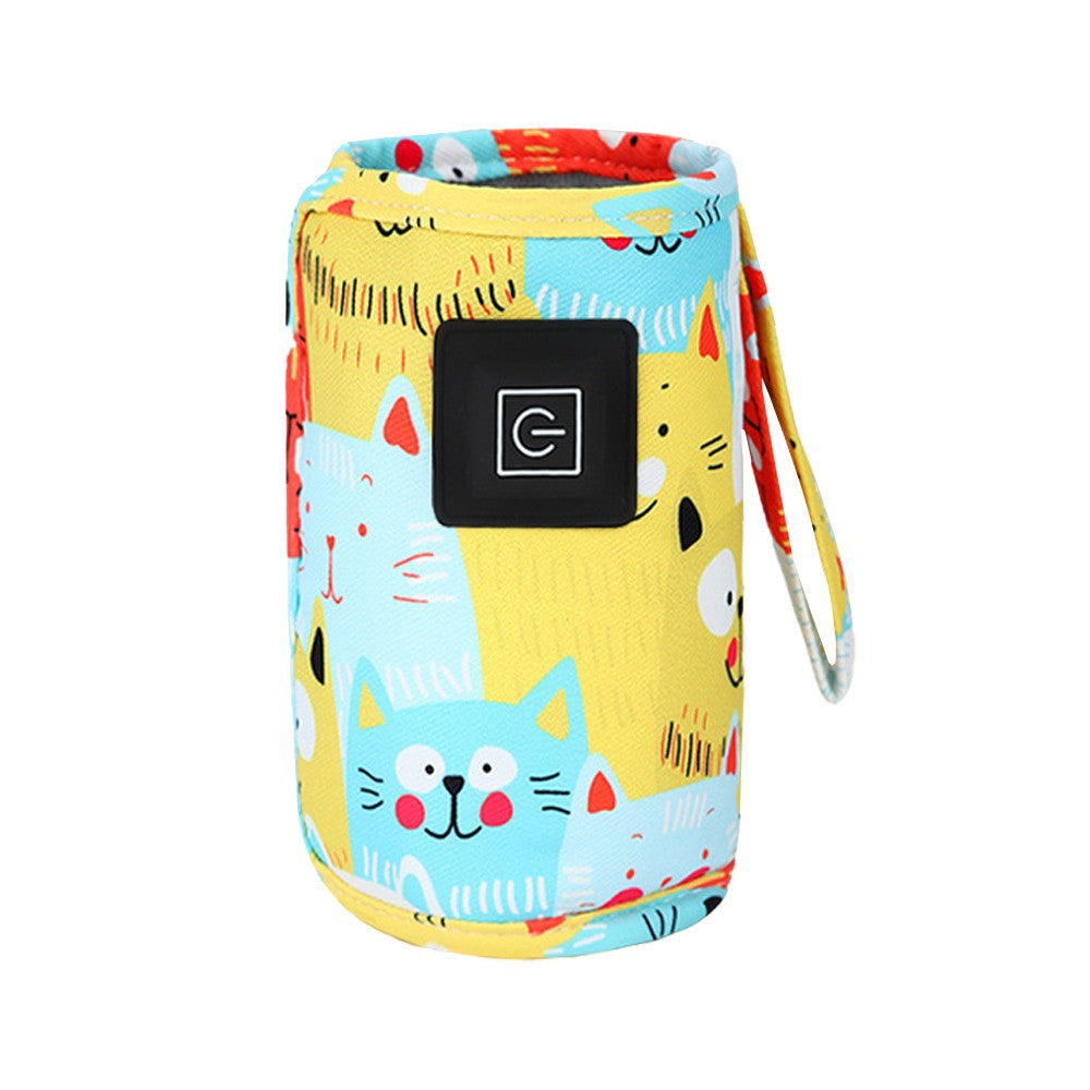 Portable Baby Bottle Milk Warmer with 3 Temperature Settings - Yellow