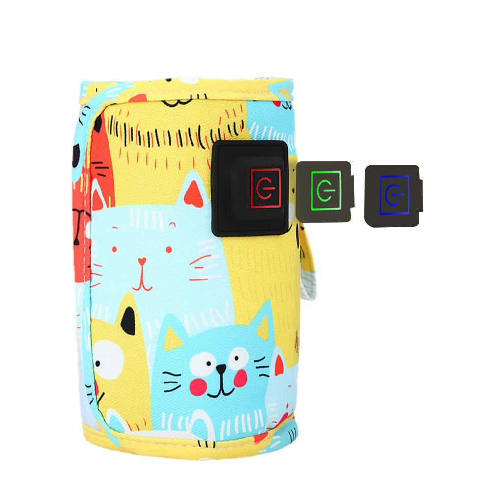 Portable Baby Bottle Milk Warmer with 3 Temperature Settings - Yellow