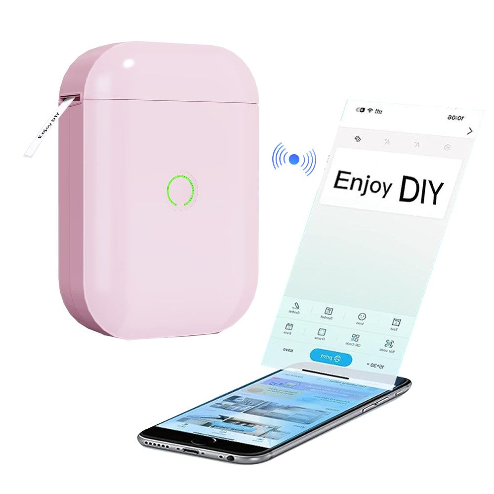Wireless Bluetooth Label Maker Machine with Label Tape - Pink