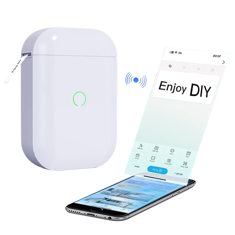 Wireless Bluetooth Label Maker Machine with Label Tape - White