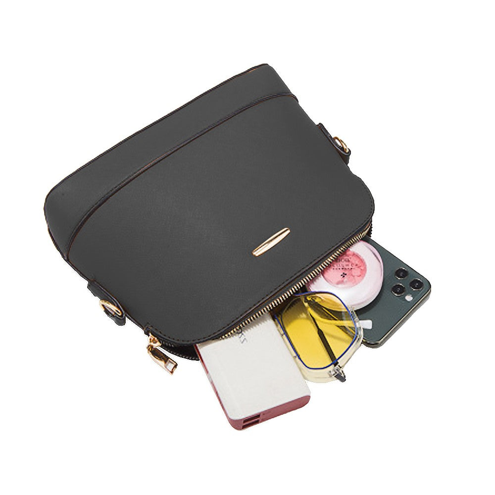 4Pcs Women Purses and Handbags Set Tote Bag Shoulder Bag Satchel Handbag Card Holder Wallet Black