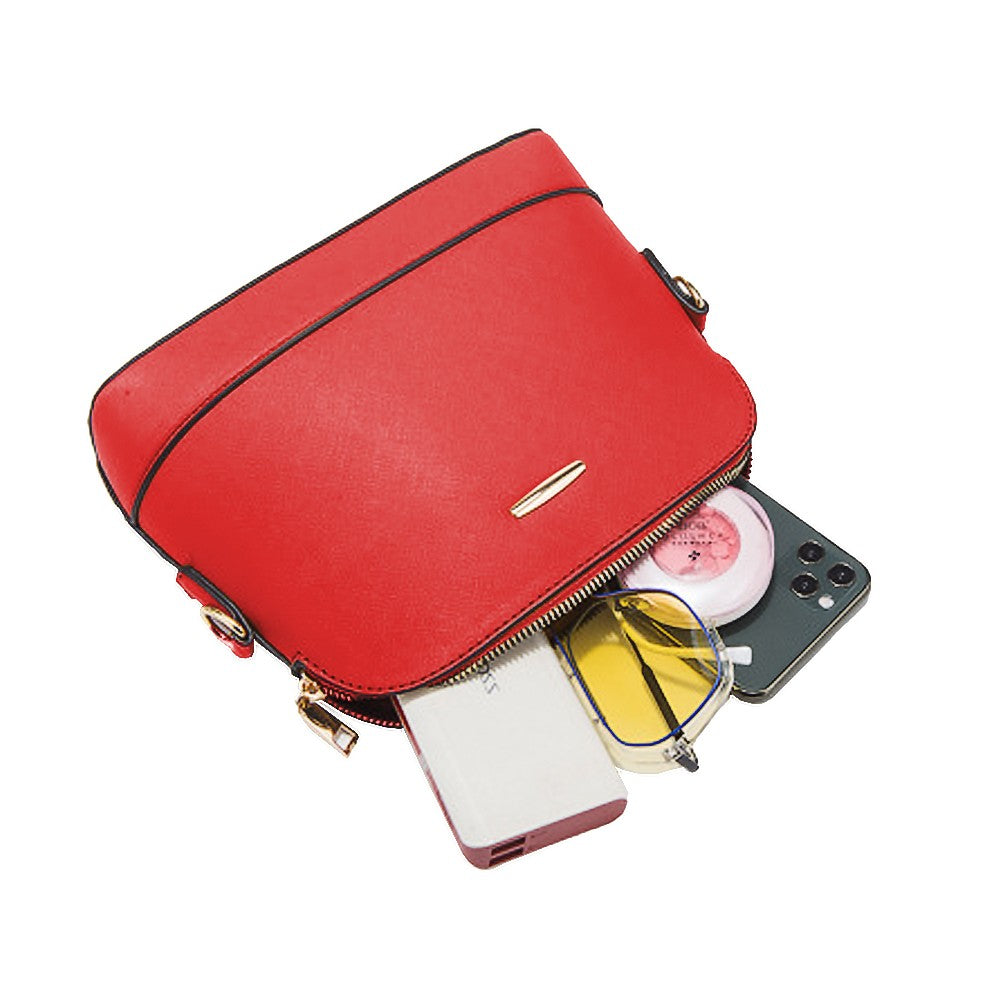 4Pcs Women Purses and Handbags Set Tote Bag Shoulder Bag Satchel Handbag Card Holder Wallet Red