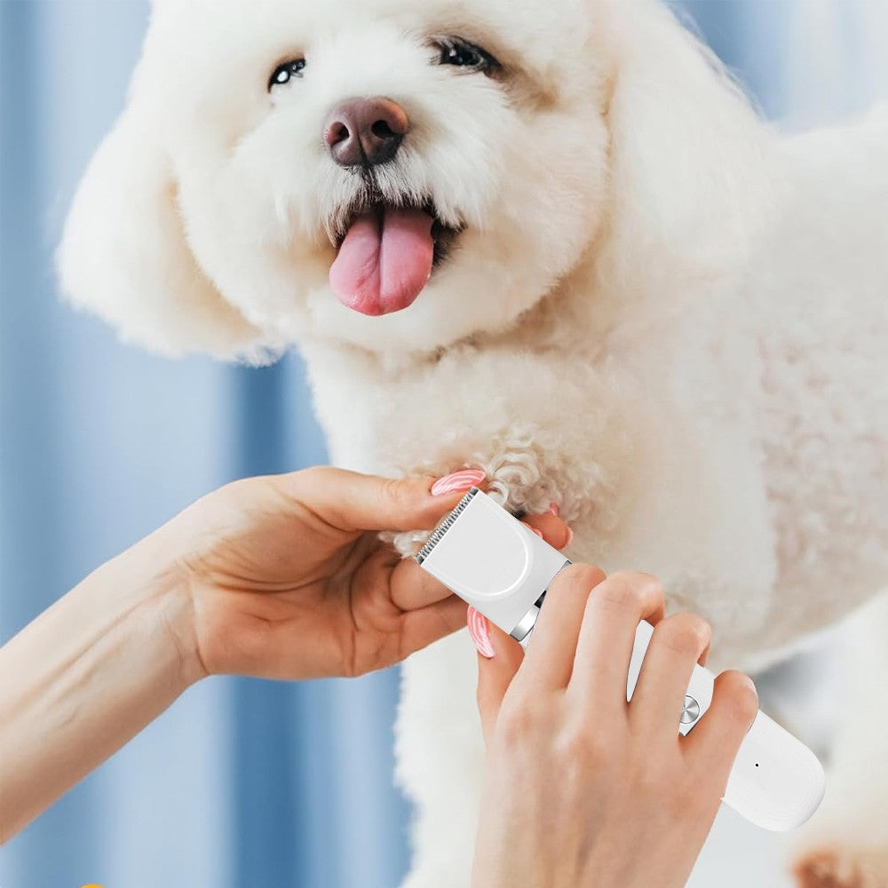 4-in-1 Dog Hair Clipper Dog Paw Trimmer Dog Grooming Kit - White