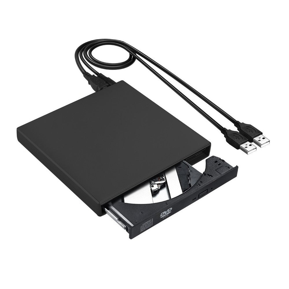 USB 2.0 External CD DVD Drive Portable External CD-RW Burner Player - Black