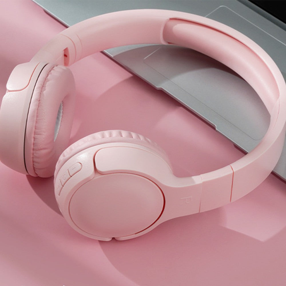 Bluetooth 5.0 Headphones Wireless Over Ear Headset Stereo Headset - Pink