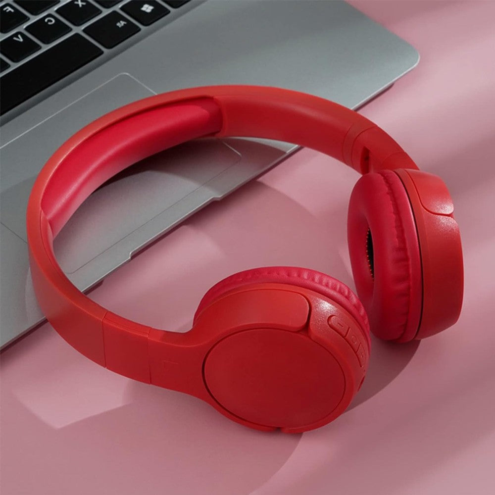 Bluetooth 5.0 Headphones Wireless Over Ear Headset Stereo Headset - Red