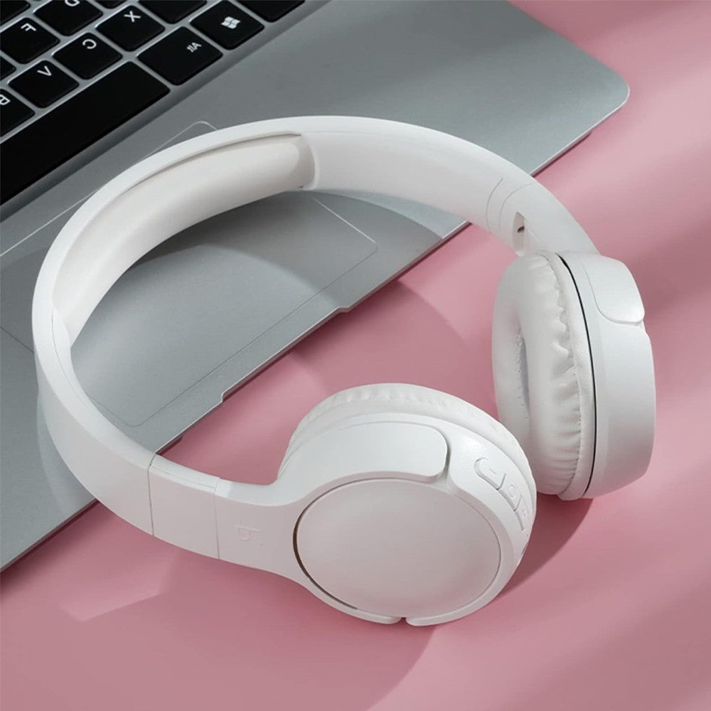 Bluetooth 5.0 Headphones Wireless Over Ear Headset Stereo Headset - White
