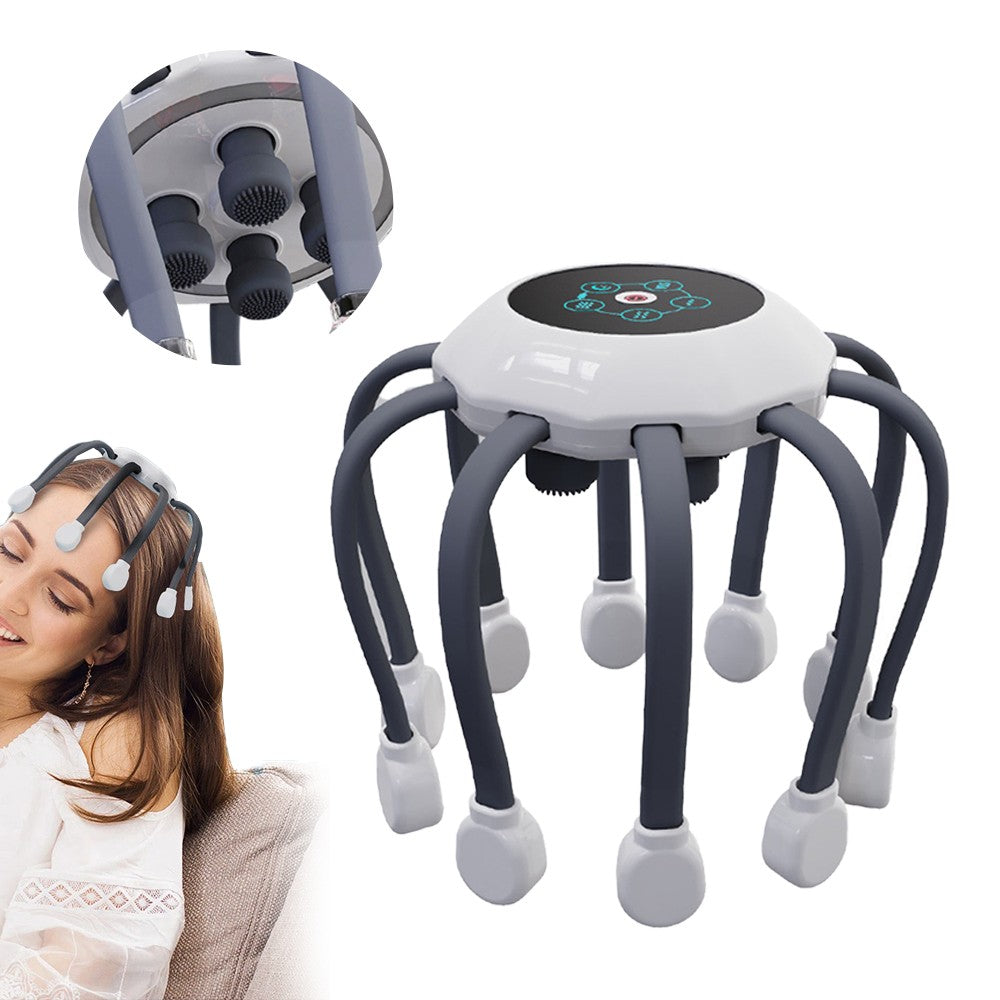 Electric Head Massager Portable USB Octopus Claw Scalp Massager - Grey