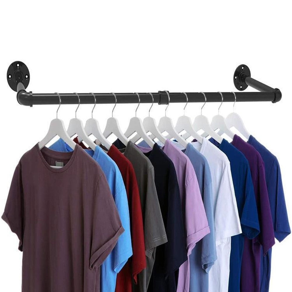 2Pcs Wall Mounted Clothing Rack Wardrobe Garment Rack Multi Purpose Hanging Rod