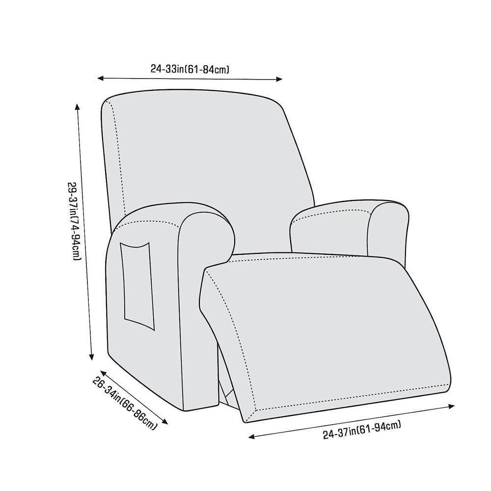 Stretch Recliner Chair Cover Jacquard Sofa Cover Slipcover - Wine Red