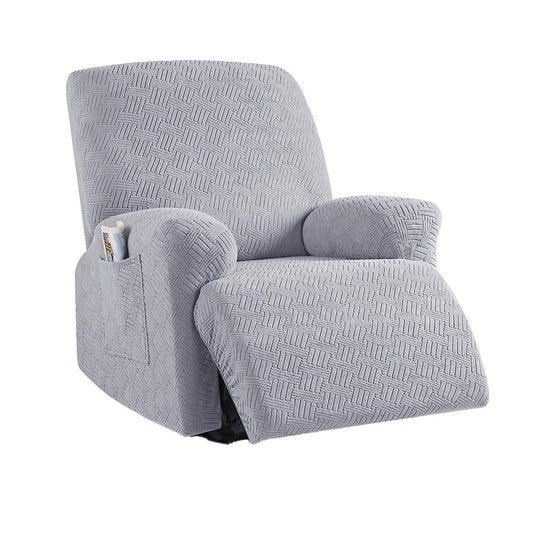 Stretch Recliner Chair Cover Jacquard Sofa Cover Slipcover - Light Grey